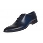 Pantofi barbati eleganti din piele naturala bleumarin - 024BL